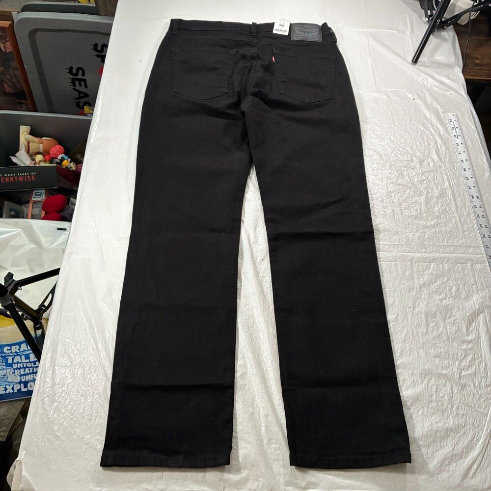 NWT Levi's 514 Straight Men's 33x32 (35x32) Black Stretch Jeans Cotton Blend
